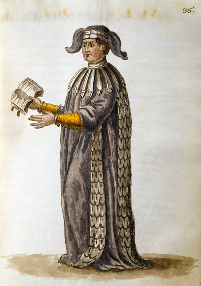 Uczony naukowiec (pióro i atrament i toaleta na papierze) autorstwa Jan van Grevenbroeck