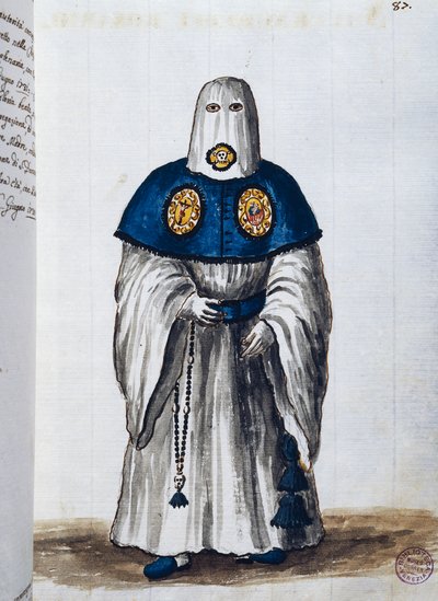 Arcybractwo Modlitwy Różańcowej, założone w Kościele Sióstr Ducha Świętego w Wenecji, Tom II, f 87, przez Giovanniego di Grevembroch lub Grevenbroch (1731-1807) autorstwa Jan van Grevenbroeck