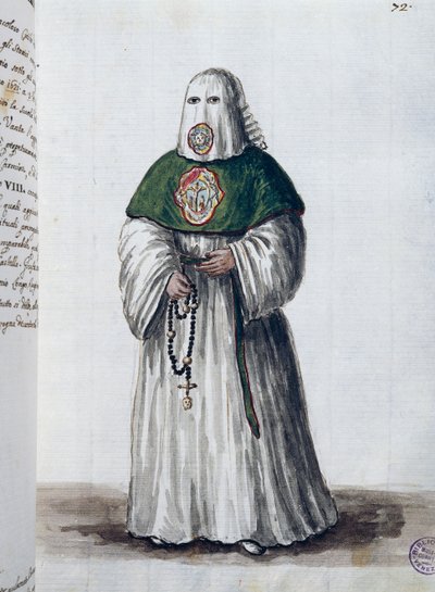 Konfraternia prawosławia Chrystusa, założona w kościele San Giovanni in Oleo w Wenecji, połączona z Bractwem San Rocco w Rzymie w 1621 r., tom II f 72, autorstwa Giovanniego di Grevembroch lub Grevenbroch (1731-1807) autorstwa Jan van Grevenbroeck