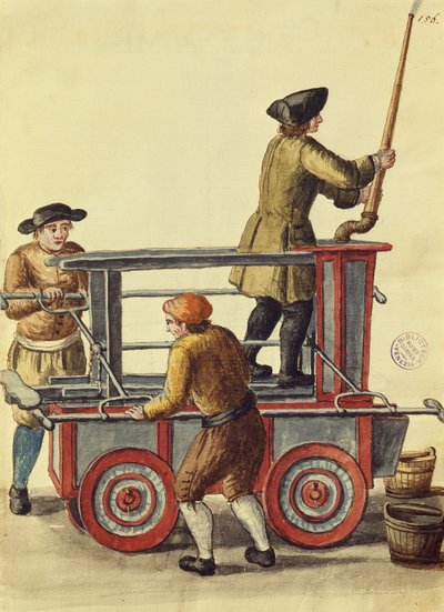 Pompa hydrauliczna (pióro, atrament i toaleta na papierze) autorstwa Jan van Grevenbroeck