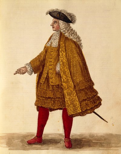 Szata rycerska, Jan van Grevenbroeck lub Giovanni Grevembroch (1731-1807), Gli Donne de Veneziani, z ilustrowanej księgi kostiumów, akwarela autorstwa Jan van Grevenbroeck