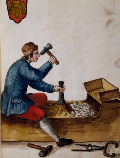 Robotnik w, mięta, ilustracja z Ilustrowanej księgi strojów weneckich, Jan Grevenbroeck (1731-1807), akwarela, Włochy autorstwa Jan van Grevenbroeck