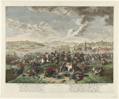 Bitwa konna w północnych Włoszech, ok. 1702-1703 Pugna Germanorum et Gallorum in Italia / Bitwa Niemców z Francuzami we Włoszech (tytuł na obiekcie) autorstwa Jan van Huchtenburg