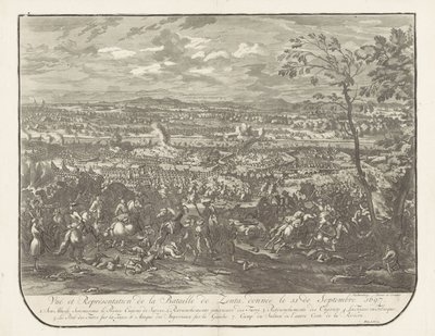 Żużel bij Senta, 1697 Widok i przedstawienie bitwy pod Zenta, podanej 11 września 1697 (tytuł na obiekcie) autorstwa Jan van Huchtenburg