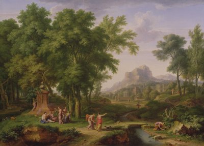 Arkadyjski pejzaż z popiersiem flory, 1724-25 (para do 68872) autorstwa Jan van Huysum