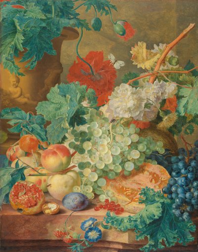 Martwa natura z kwiatami i owocami autorstwa Jan van Huysum