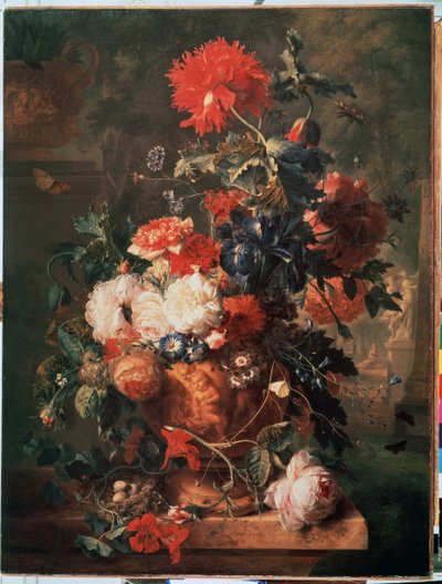 „Bukiet kwiatów” (Kwiaty) Reprezentowane są również gniazda z jajami i owadami (m.in. motyl, mucha, mrówka i biedronka) Obraz Jana van Huysumsa (1682-1749) 1722 Muzeum Ermitażu Sankt Petersburg autorstwa Jan van Huysums