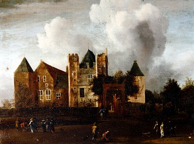 Widok na zamek Purmerend, niedaleko Monnickendam, Waterland, Holandia autorstwa Jan van III Kessel