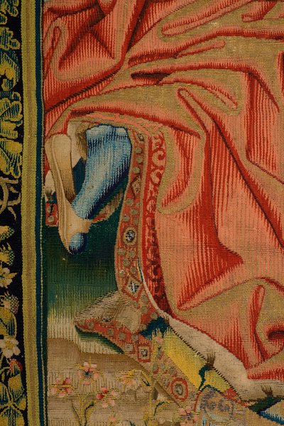 Flamandzki gobelin. Patrimonio Nacional (Despedida de Cristo/Despedida de Cristo/Christ żegna się z matką). seria: El Dosel de Carlos V/Niebo Karola V. autorstwa Jan van II Coninxloo