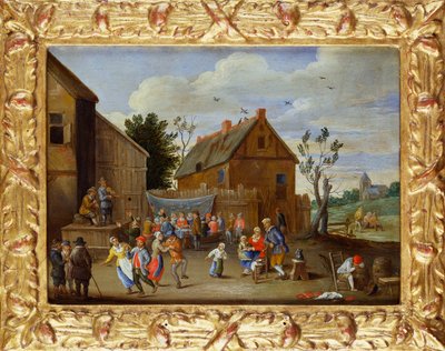 Uczta weselna na dziedzińcu karczmy autorstwa Jan van Kessel
