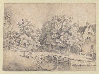 Widok na Leidsegracht w Amsterdamie, widziany z Keizersgracht autorstwa Jan van Kessel