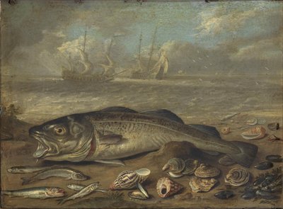 Ryby i krajobraz morski autorstwa Jan van Kessel the Elder