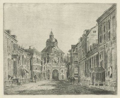 Widok na Wittevrouwenpoort w Utrechcie autorstwa Jan van Lokhorst