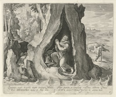 Św. Johannicius z Bitynii jako pustelnik Święci i pustelnicy (tytuł serii) autorstwa Jan van Londerseel