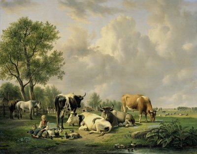 Łąka ze Zwierzętami autorstwa Jan van Ravenswaay