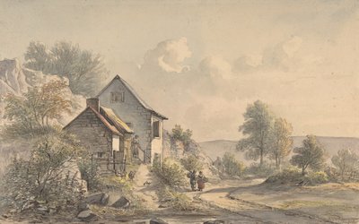Scena wiejska z figurami, XIX w. autorstwa Jan van Ravenswaay