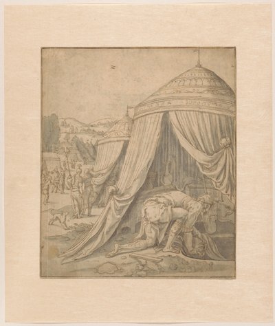 Acham zakopuje skradzione mienie autorstwa Jan van Scorel (school of)