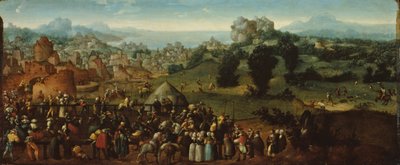 Krajobraz z Turniejem i Łowcami autorstwa Jan van Scorel