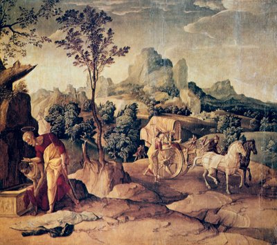 Apostoł Filip chrzczący eunucha, XVI wiek. autorstwa Jan van Scorel