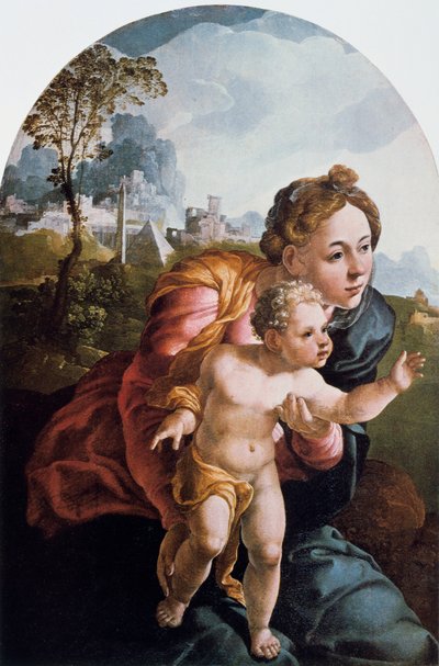 Dziewica z Dzieciątkiem, XVI wiek. autorstwa Jan van Scorel