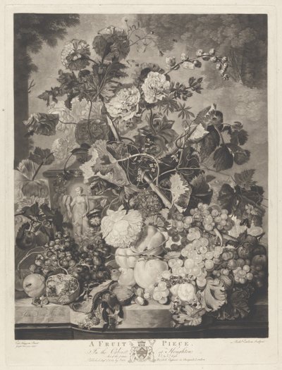 Kawałek owocu, grawerowany przez Richarda Earloma, 1781 autorstwa Jan van after Huysum