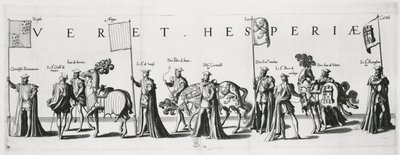 Ramiona Kastylii i Leona na procesji pogrzebowej cesarza Karola V, 1559 autorstwa Jan van and Doetechum Doetechum the elder