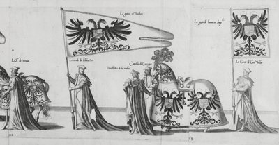 Banery w procesji żałobnej cesarza Karola V, 1559 autorstwa Jan van and Doetechum Doetechum the elder