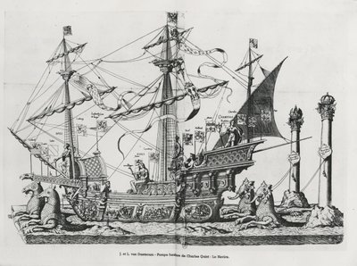 Naczynie triumfalne w procesji żałobnej cesarza Karola V, 1559 autorstwa Jan van and Doetechum Doetechum the elder