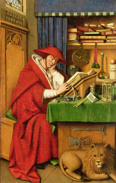 Św. Hieronim w swoim gabinecie (olej na papierze lnianym na desce) autorstwa Jan van Eyck