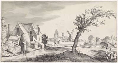 Rodzina w domu z miastem w tle Playsante pejzaże i zabawne twarze (tytuł serii) autorstwa Jan van de Velde (II)