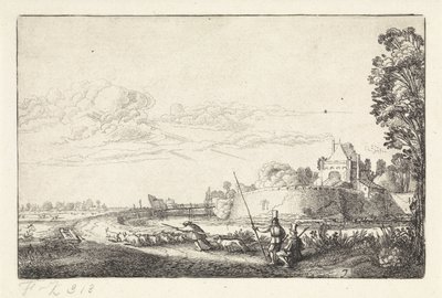 Krajobraz z Zijlpoort w Haarlem Krajobrazy (tytuł serii) Amenissimae aliquot requculae (tytuł serii) autorstwa Jan van de Velde (II)