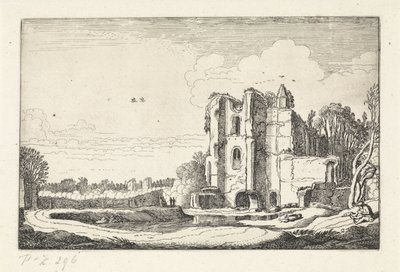 Ruiny zamku Brederode kasteel Krajobrazy (tytuł serii) Amenissimae aliquot requculae (tytuł serii) autorstwa Jan van de Velde (II)