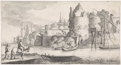 Miasto nad rzeką Plaisante pejzaże i zabawne wiersze (tytuł serii) autorstwa Jan van de Velde (II)