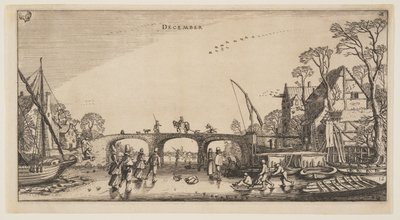 Grudzień, z Dwanaście miesięcy roku autorstwa Jan van de Velde II