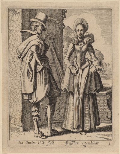 Dwie postacie w kostiumie autorstwa Jan van de Velde II