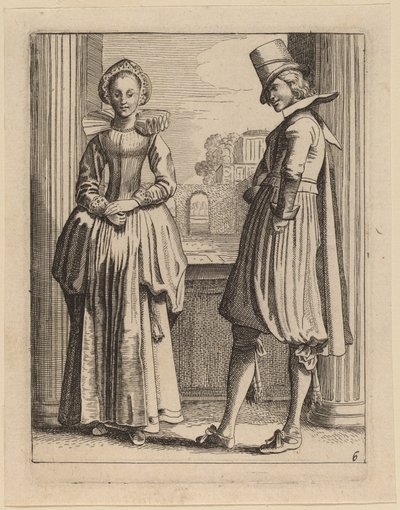 Dwie postacie w kostiumie autorstwa Jan van de Velde II