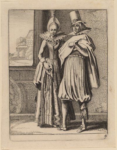 Dwie postacie w kostiumie autorstwa Jan van de Velde II