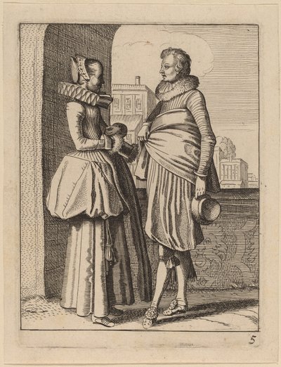 Dwie postacie w kostiumie autorstwa Jan van de Velde II