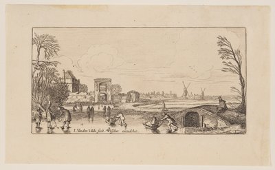 Pejzaż zimowy, od Six Landscapes autorstwa Jan van de Velde II