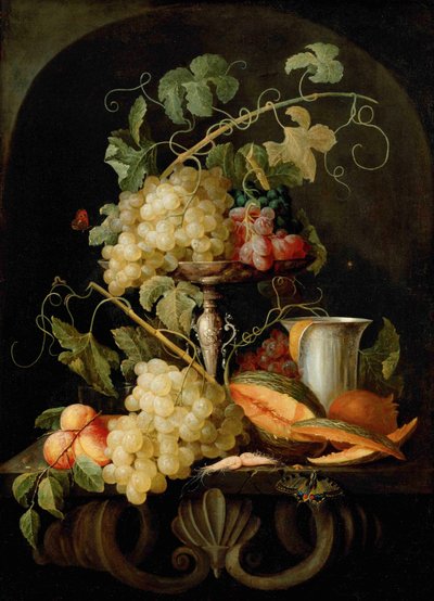 Martwa natura z owocami, 1650-1660. autorstwa Jan van den Hecke