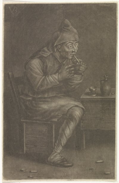 Mężczyzna zapala fajkę autorstwa Jan van der Bruggen