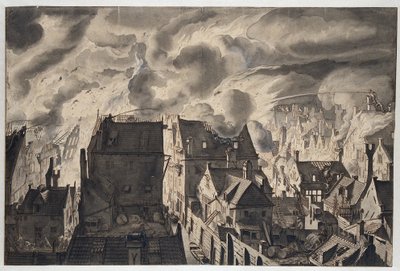 Ogień w Elandsgracht autorstwa Jan van der Heyden
