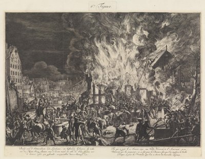Pożar w powroźni Admiralicji, 1673 autorstwa Jan van der Heyden