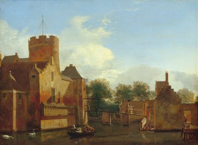 Zamek Loenerslot w Holandii, ok. 1665-70 (olej na dębie) autorstwa Jan van der Heyden