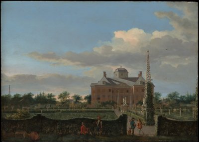 Huis ten Bosch w Hadze i jego ogród formalny (widok od południa) autorstwa Jan van der Heyden