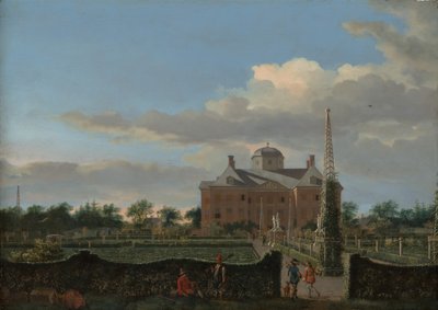 Huis ten Bosch w Hadze i jego formalny widok na ogród od południa, ca. 1668-70. autorstwa Jan van der Heyden