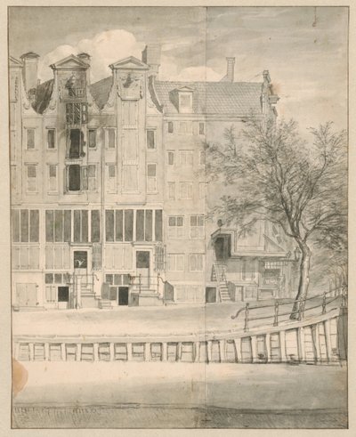 Wypalony dom na Leidsegracht, 1684 autorstwa Jan van der Heyden