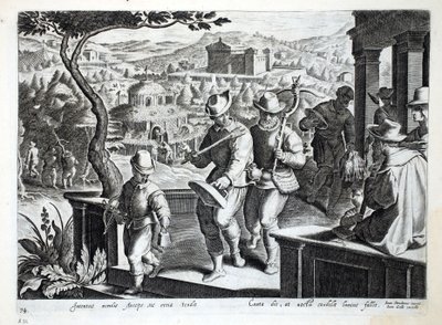 Ptaszniki wychodzące po kosy, ilustracja z „Venationes, Ferarum, Avium, Piscium” (O polowaniu: dzikie zwierzęta, ptaki, ryby), ryt. Jan Collaert (1566-1628), wyd. przez Phillipusa Gall autorstwa Jan van der Straet