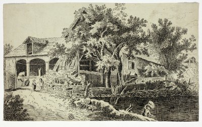 Młyn nad strumieniem autorstwa Jan van der Straet