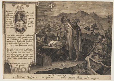 Astrolabium - Amerigo Vespucci, z Nova Reperta autorstwa Jan van der Straet